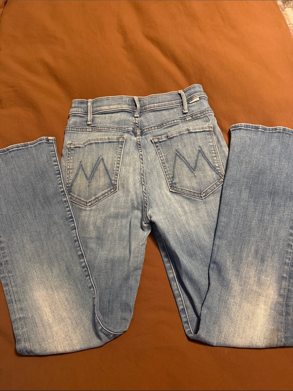MOTHER Washed Light Blue High-Rise Jeans